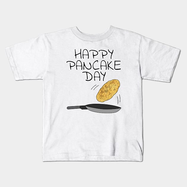 Happy Pancake Day Shrove Tuesday Kids T-Shirt by doodlerob